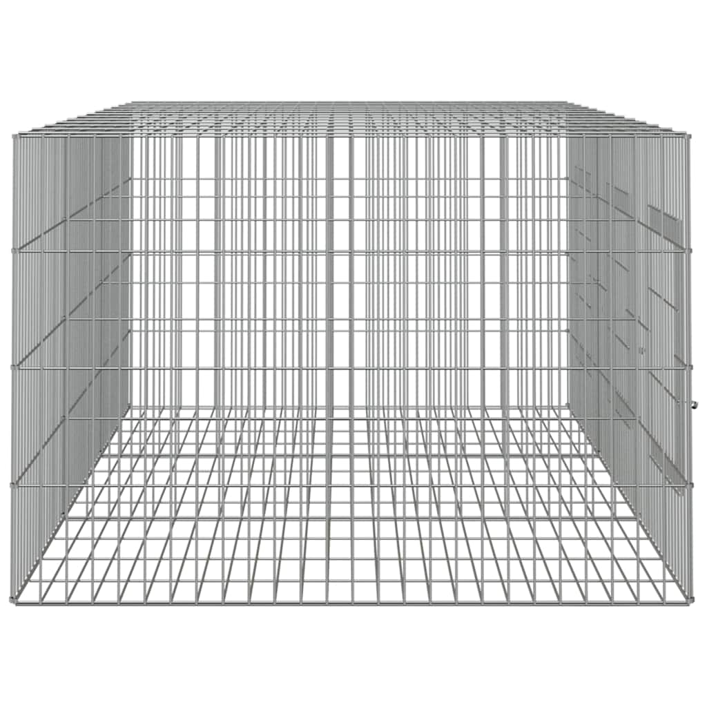 vidaXL 3-Panel Rabbit Cage 163x79x54 cm Galvanised Iron
