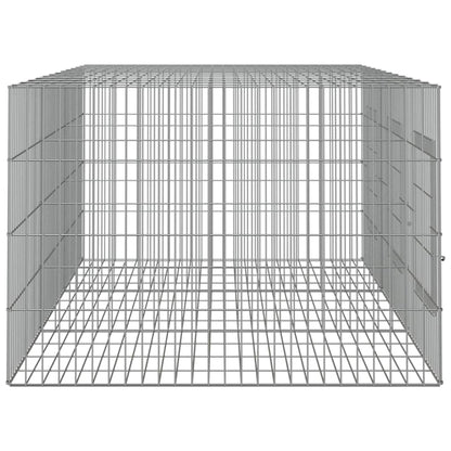 vidaXL 3-Panel Rabbit Cage 163x79x54 cm Galvanised Iron