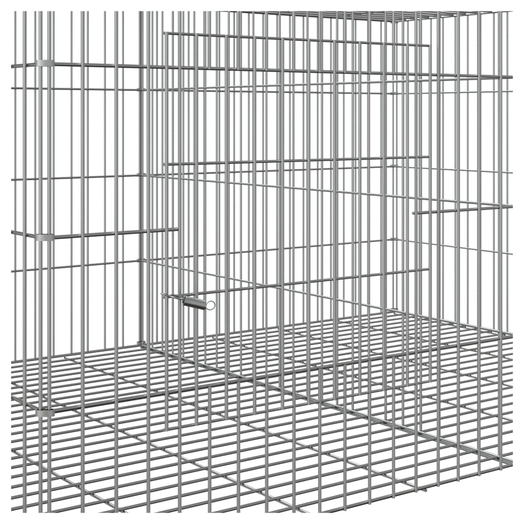vidaXL 3-Panel Rabbit Cage 163x79x54 cm Galvanised Iron