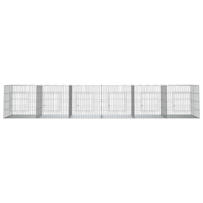 vidaXL 6-Panel Rabbit Cage 327x79x54 cm Galvanised Iron