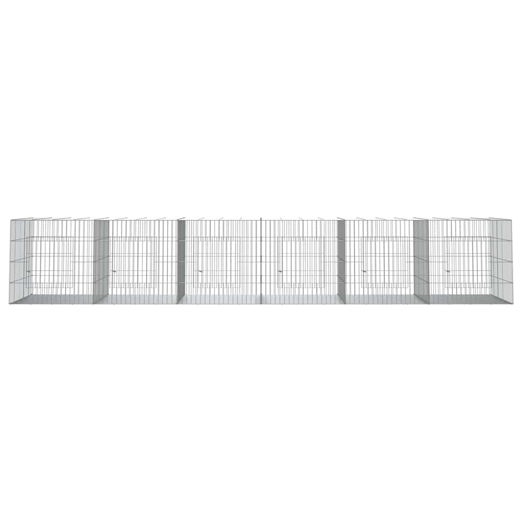 vidaXL 6-Panel Rabbit Cage 327x79x54 cm Galvanised Iron
