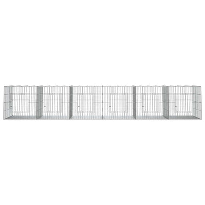 vidaXL 6-Panel Rabbit Cage 327x79x54 cm Galvanised Iron