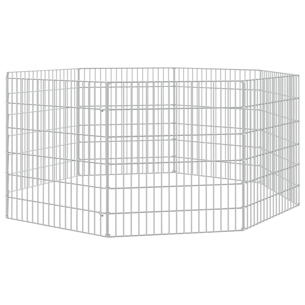 vidaXL Free Range Animal Enclosure 8-Panel 54x60 cm Galvanised Iron