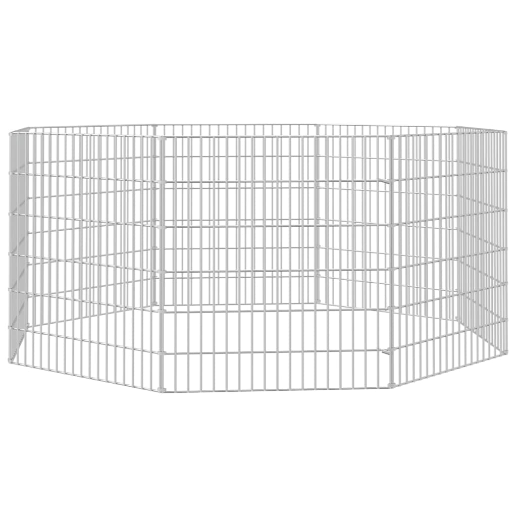 vidaXL Free Range Animal Enclosure 8-Panel 54x60 cm Galvanised Iron