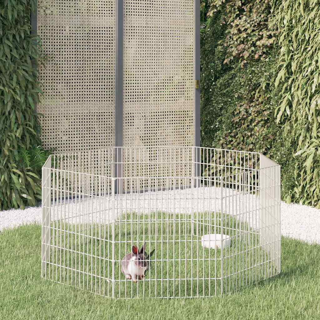 vidaXL Free Range Animal Enclosure 8-Panel 54x60 cm Galvanised Iron