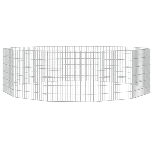 vidaXL Free Range Animal Enclosure 12-Panel 54x60 cm Galvanised Iron