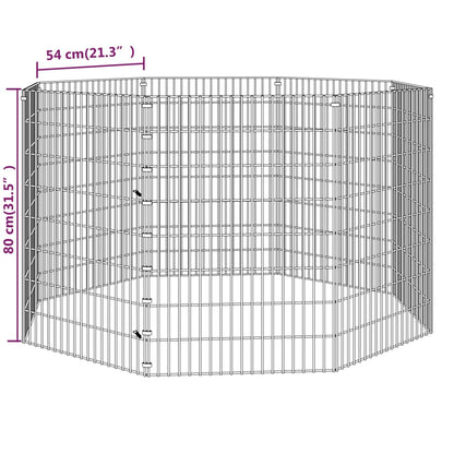 vidaXL Free Range Animal Enclosure 8-Panel 54x80 cm Galvanised Iron