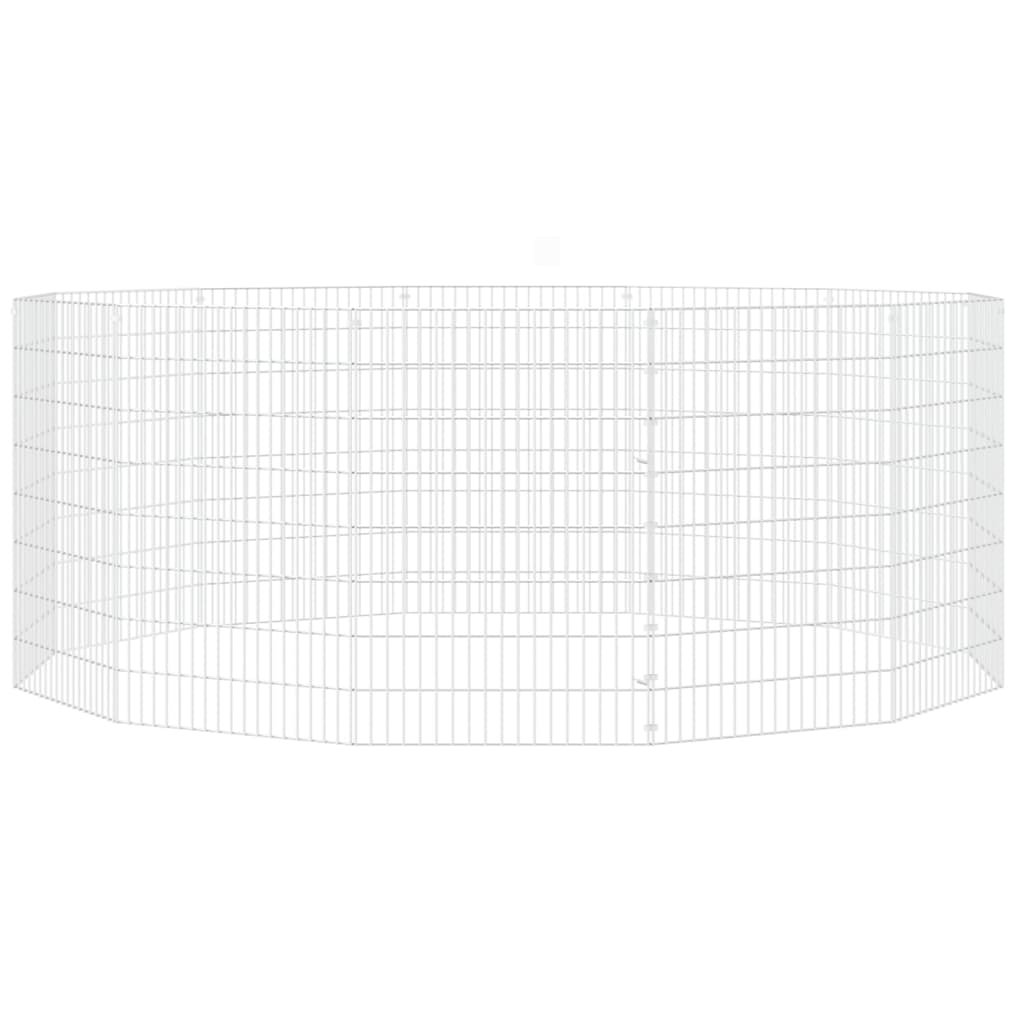 vidaXL Free Range Animal Enclosure 12-Panel 54x80 cm Galvanised Iron
