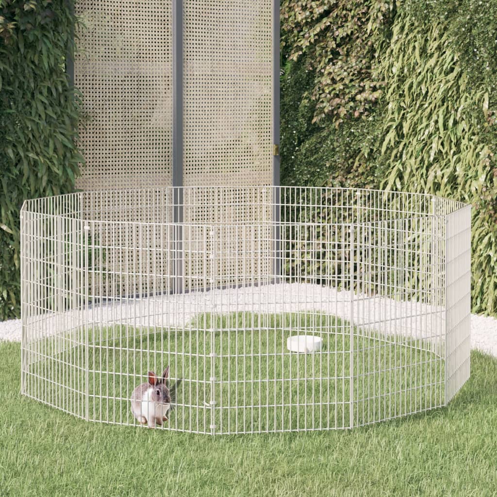 vidaXL Free Range Animal Enclosure 12-Panel 54x80 cm Galvanised Iron