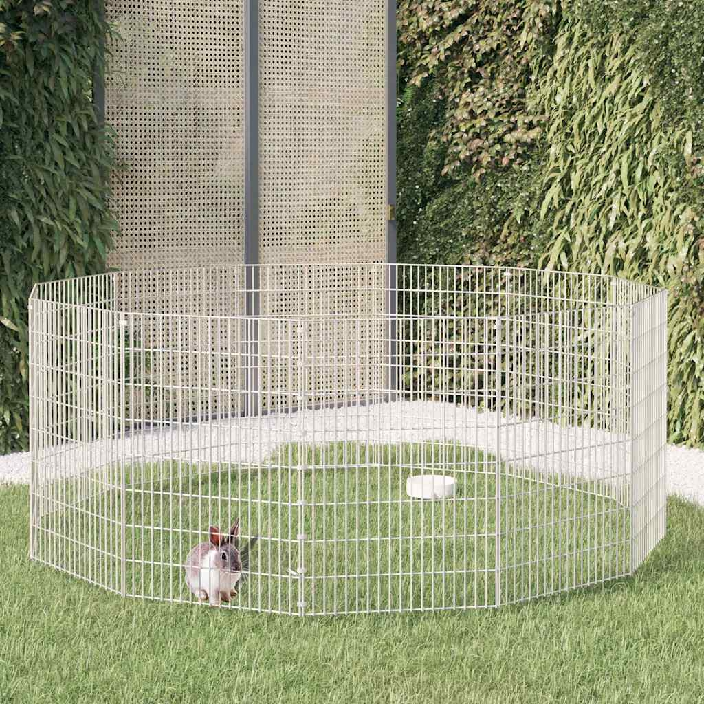 vidaXL Free Range Animal Enclosure 12-Panel 54x80 cm Galvanised Iron