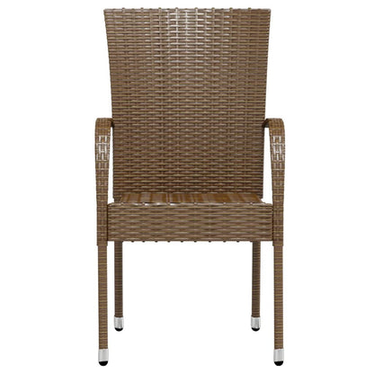 vidaXL Garden Dining Set | Brown | PE Rattan, Powder-Coated Steel | Medium