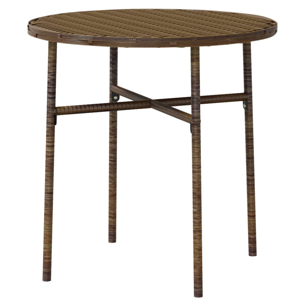 vidaXL Garden Dining Set | Brown | PE Rattan, Powder-Coated Steel | Medium