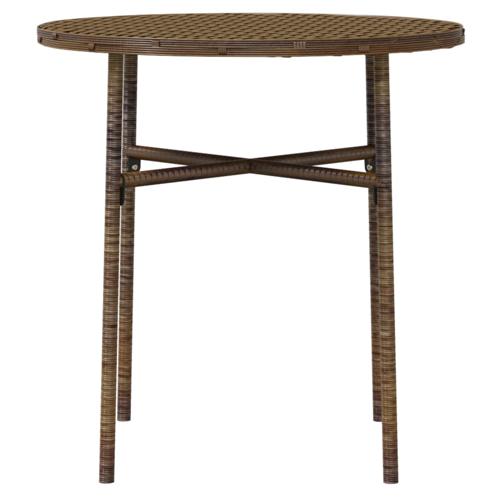 vidaXL Garden Dining Set | Brown | PE Rattan, Powder-Coated Steel | Medium