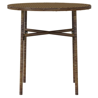 vidaXL Garden Dining Set | Brown | PE Rattan, Powder-Coated Steel | Medium