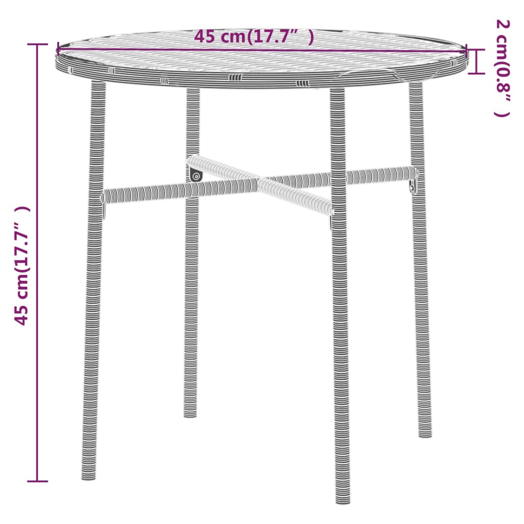vidaXL Garden Dining Set | Brown | PE Rattan, Powder-Coated Steel | Medium