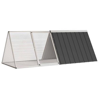 vidaXL Rabbit Cage Anthracite 201,5x80,5x71 cm Galvanised Steel