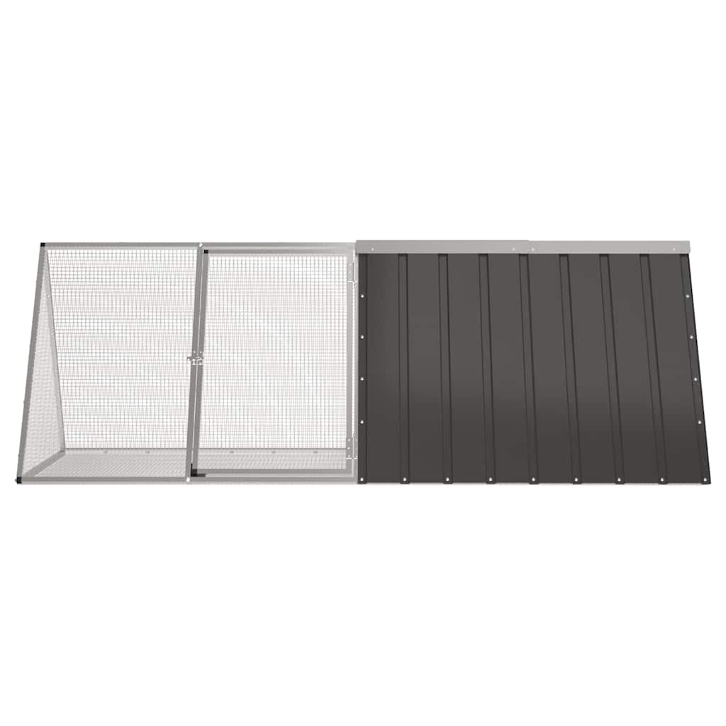vidaXL Rabbit Cage Anthracite 201.5x80.5x71 cm Galvanised Steel