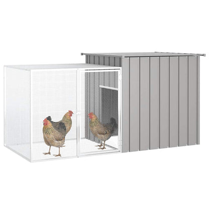 vidaXL Chicken Cage Grey 200x91x100 cm Galvanised Steel