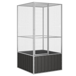 vidaXL Bird Cage Anthracite 111x107x211.5 cm Galvanised Steel