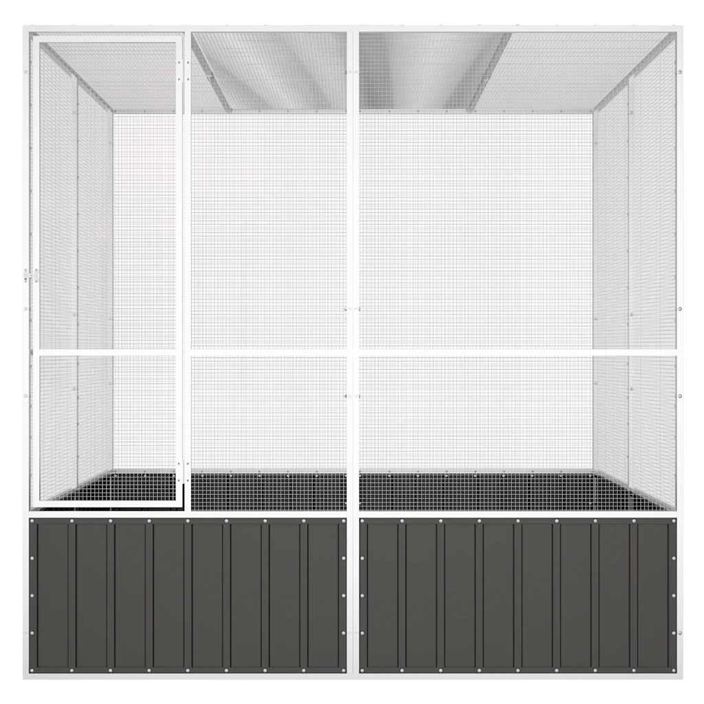 vidaXL Bird Cage Anthracite 213.5x217.5x211.5 cm Galvanised Steel