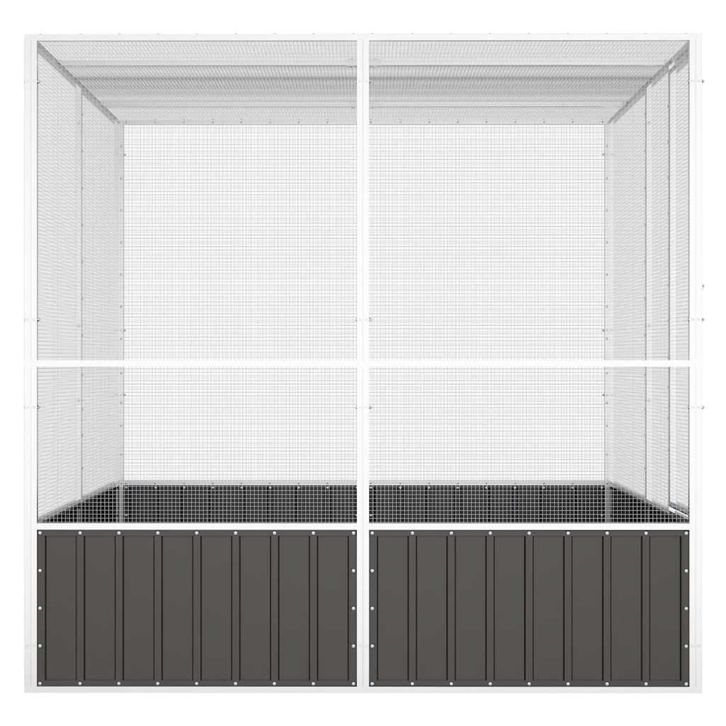 vidaXL Bird Cage Anthracite 213.5x217.5x211.5 cm Galvanised Steel