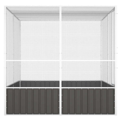 vidaXL Bird Cage Anthracite 213.5x217.5x211.5 cm Galvanised Steel