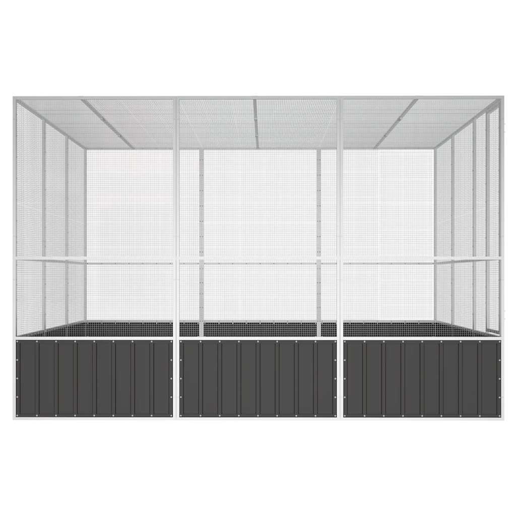 vidaXL Bird Cage Anthracite 302.5x324.5x211.5 cm Galvanised Steel