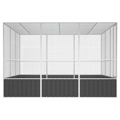 vidaXL Bird Cage Anthracite 302.5x324.5x211.5 cm Galvanised Steel