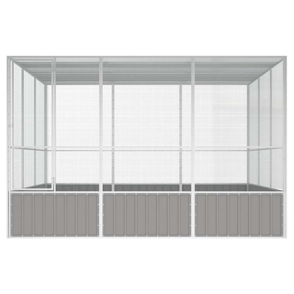 vidaXL Bird Cage Grey 302.5x324.5x211.5 cm Galvanised Steel
