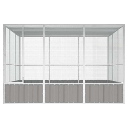 vidaXL Bird Cage Grey 302.5x324.5x211.5 cm Galvanised Steel
