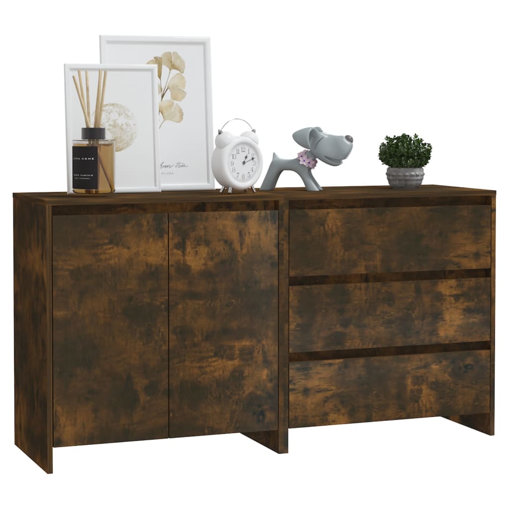 vidaXL 2 Piece Sideboard Smoked Oak Engineered Wood