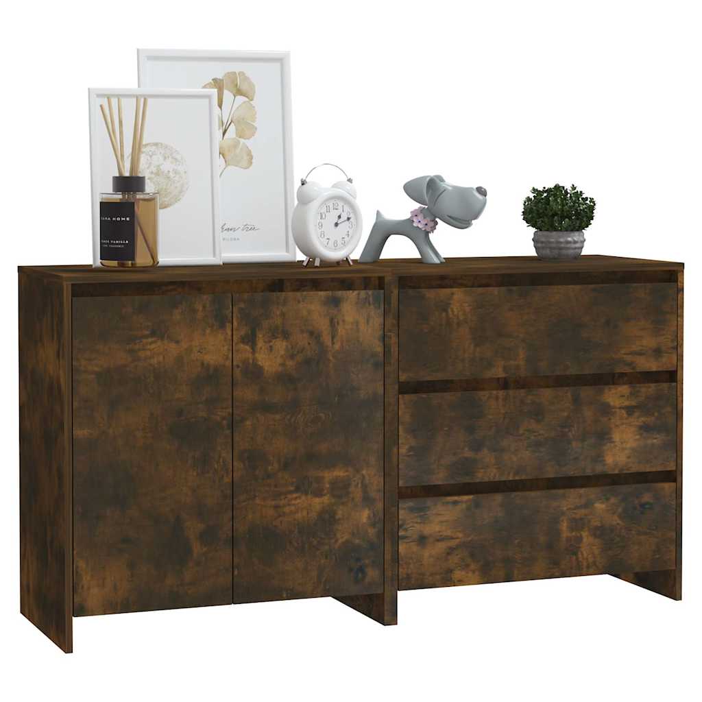 vidaXL 2 Piece Sideboard Smoked Oak Engineered Wood