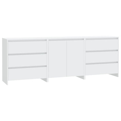 vidaXL 3 Piece Sideboard White Engineered Wood