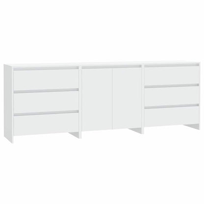 vidaXL 3 Piece Sideboard White Engineered Wood