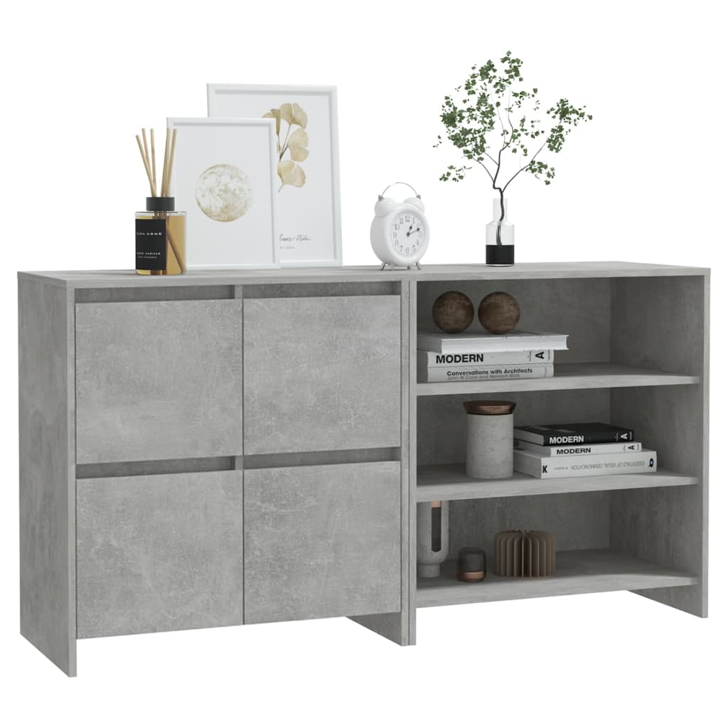 vidaXL 2 Piece Sideboard Concrete Grey Engineered Wood