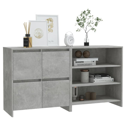 vidaXL 2 Piece Sideboard Concrete Grey Engineered Wood