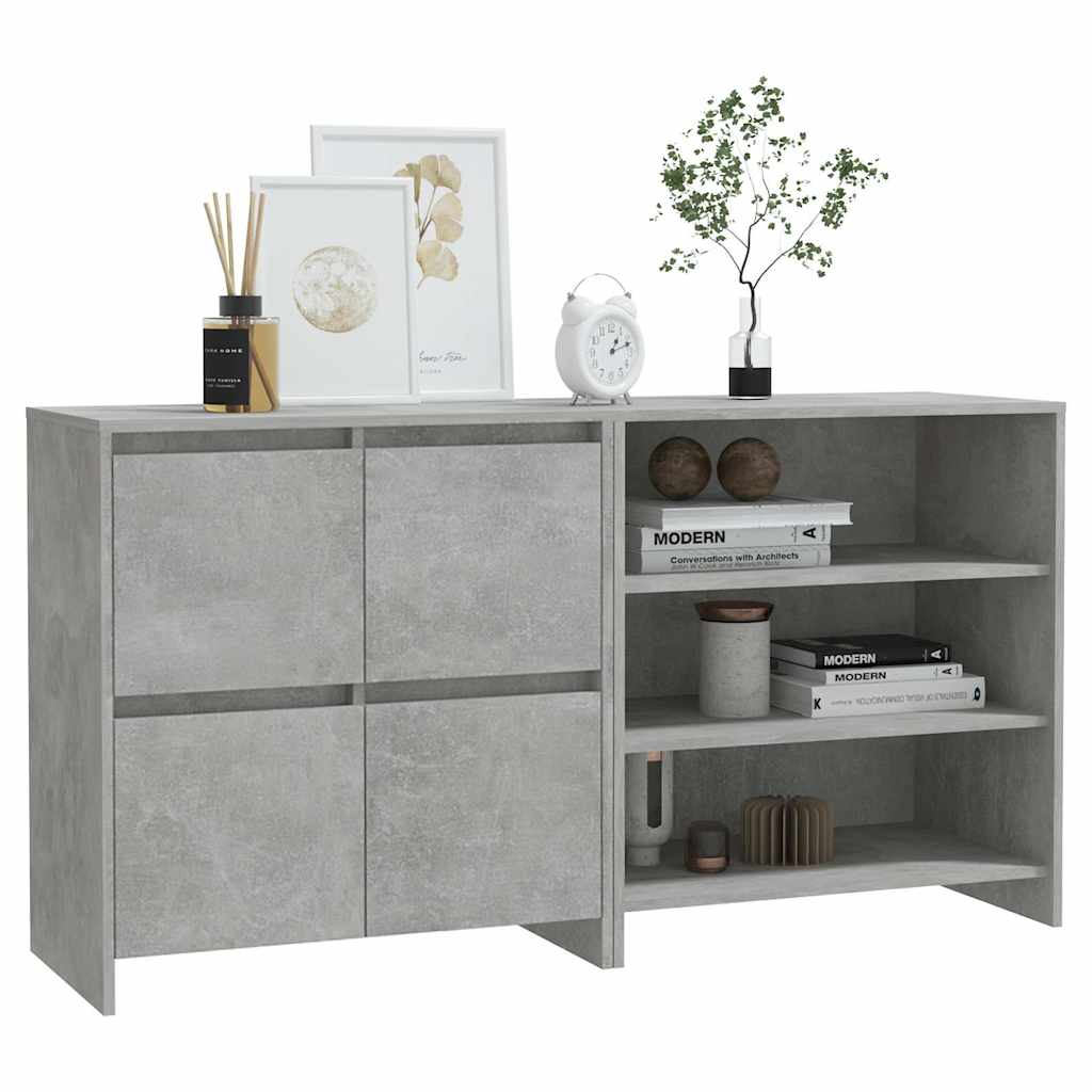 vidaXL 2 Piece Sideboard Concrete Grey Engineered Wood
