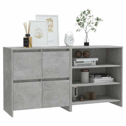 vidaXL 2 Piece Sideboard Concrete Grey Engineered Wood