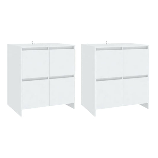 vidaXL Sideboards 2 pcs White 70x41x75 cm Engineered Wood