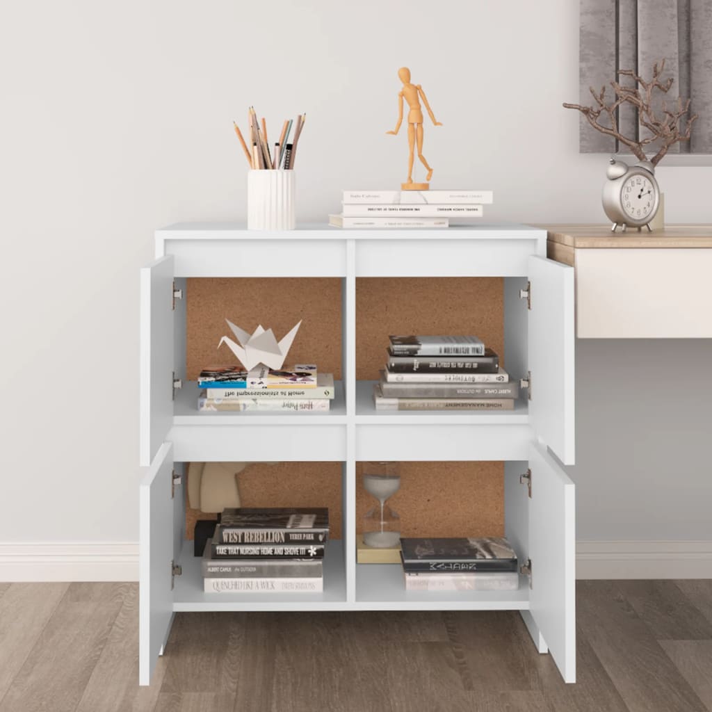 vidaXL Sideboards 2 pcs White 70x41x75 cm Engineered Wood