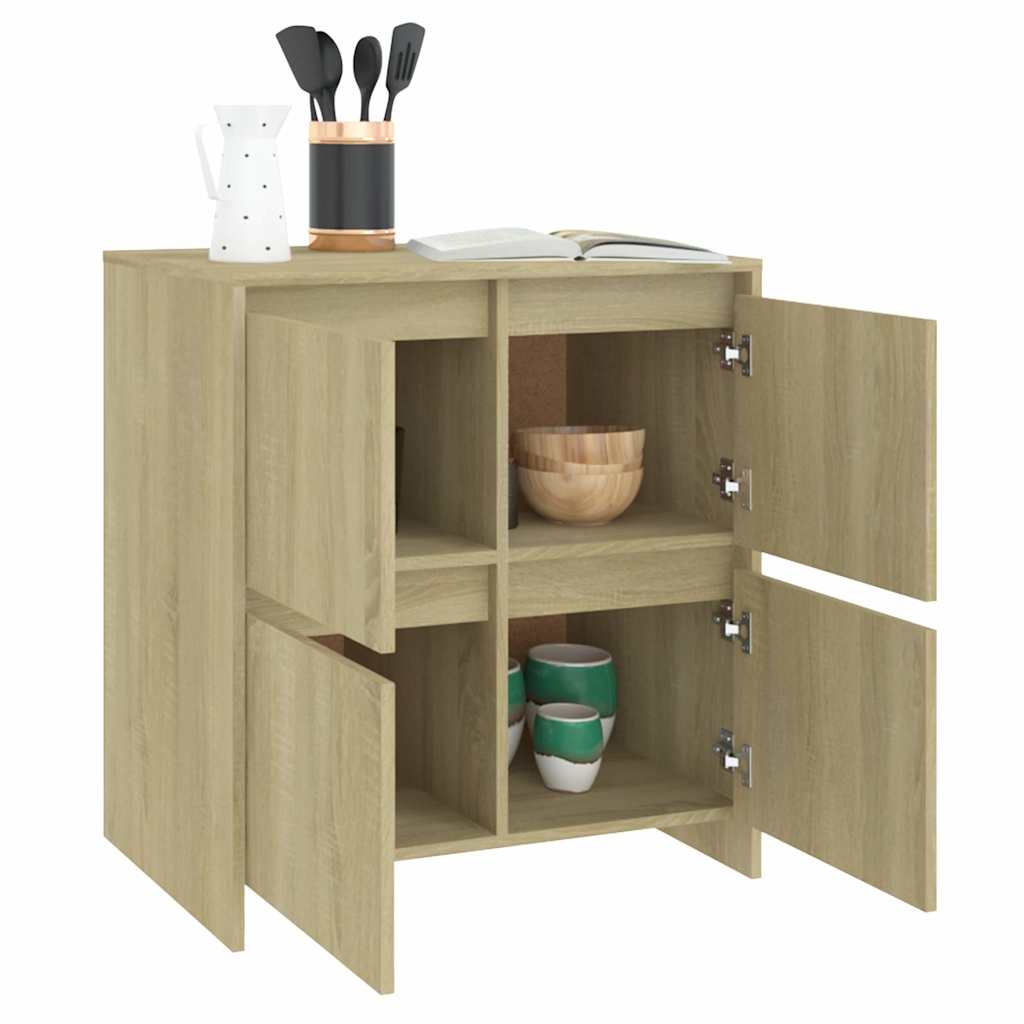 vidaXL Sideboards 2 pcs Sonoma Oak 70x41x75 cm Engineered Wood