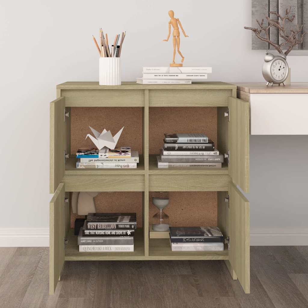 vidaXL Sideboards 2 pcs Sonoma Oak 70x41x75 cm Engineered Wood