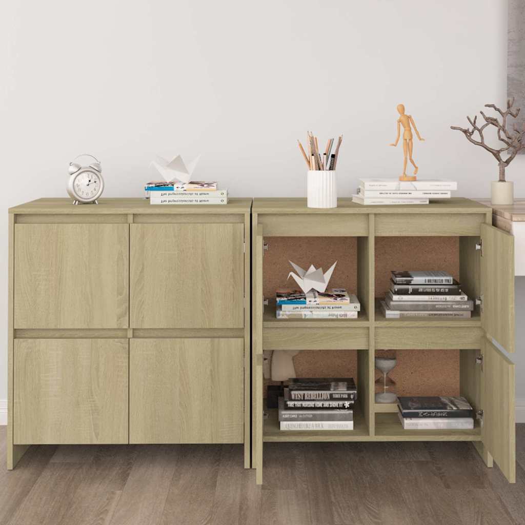 vidaXL Sideboards 2 pcs Sonoma Oak 70x41x75 cm Engineered Wood