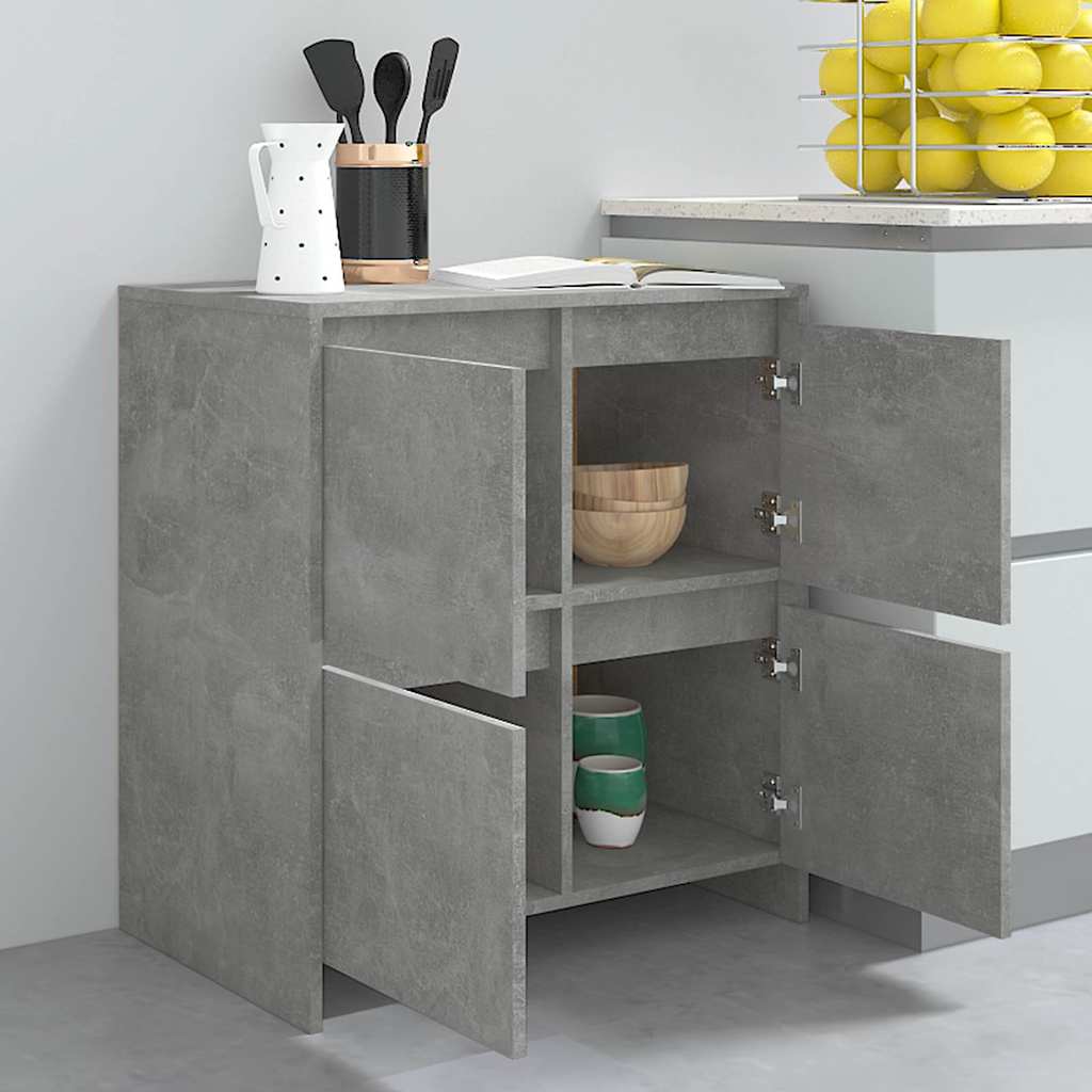 vidaXL Sideboards 2 pcs Concrete Grey 70x41x75 cm Engineered Wood