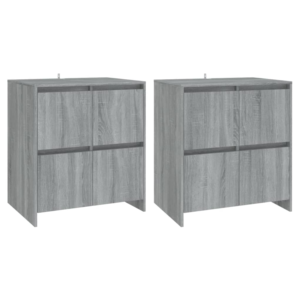 vidaXL Sideboards 2 pcs Grey Sonoma 70x41x75 cm Engineered Wood