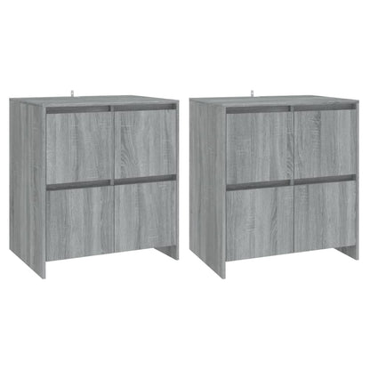vidaXL Sideboards 2 pcs Grey Sonoma 70x41x75 cm Engineered Wood