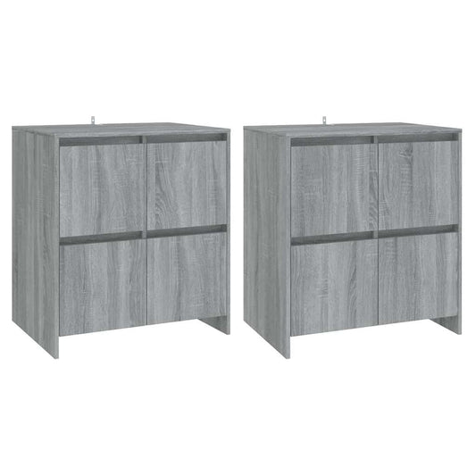 vidaXL Sideboards 2 pcs Grey Sonoma 70x41x75 cm Engineered Wood