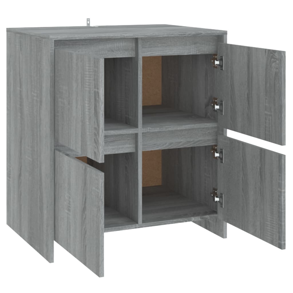 vidaXL Sideboards 2 pcs Grey Sonoma 70x41x75 cm Engineered Wood