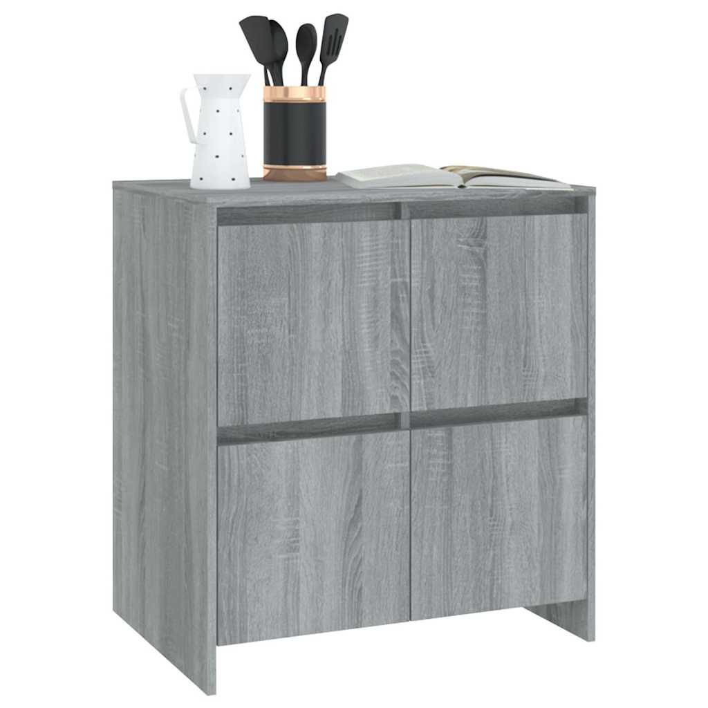 vidaXL Sideboards 2 pcs Grey Sonoma 70x41x75 cm Engineered Wood