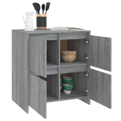 vidaXL Sideboards 2 pcs Grey Sonoma 70x41x75 cm Engineered Wood
